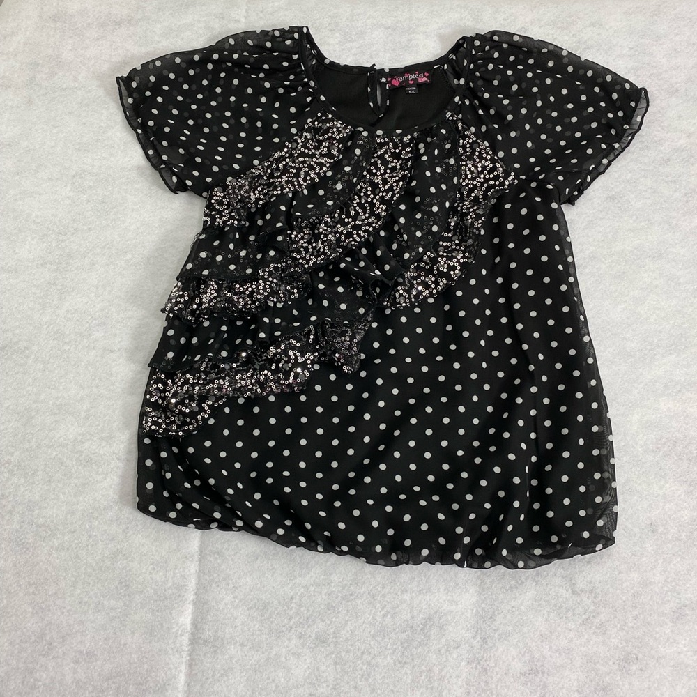 Polka Dot Kids Top - Black and White
